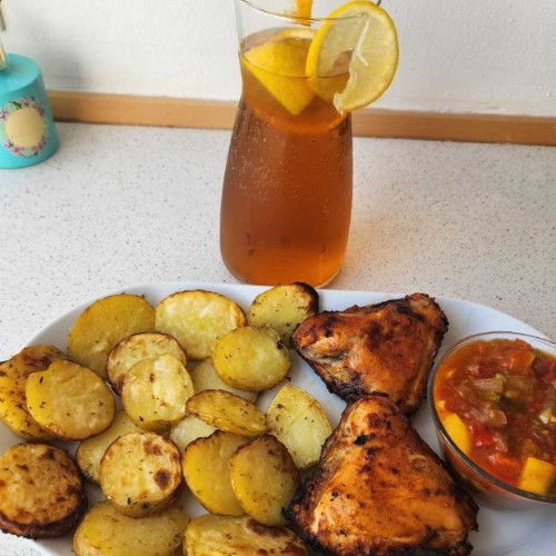 Grilled potatoes & chicken