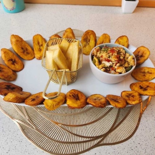 Fried plantains & yam