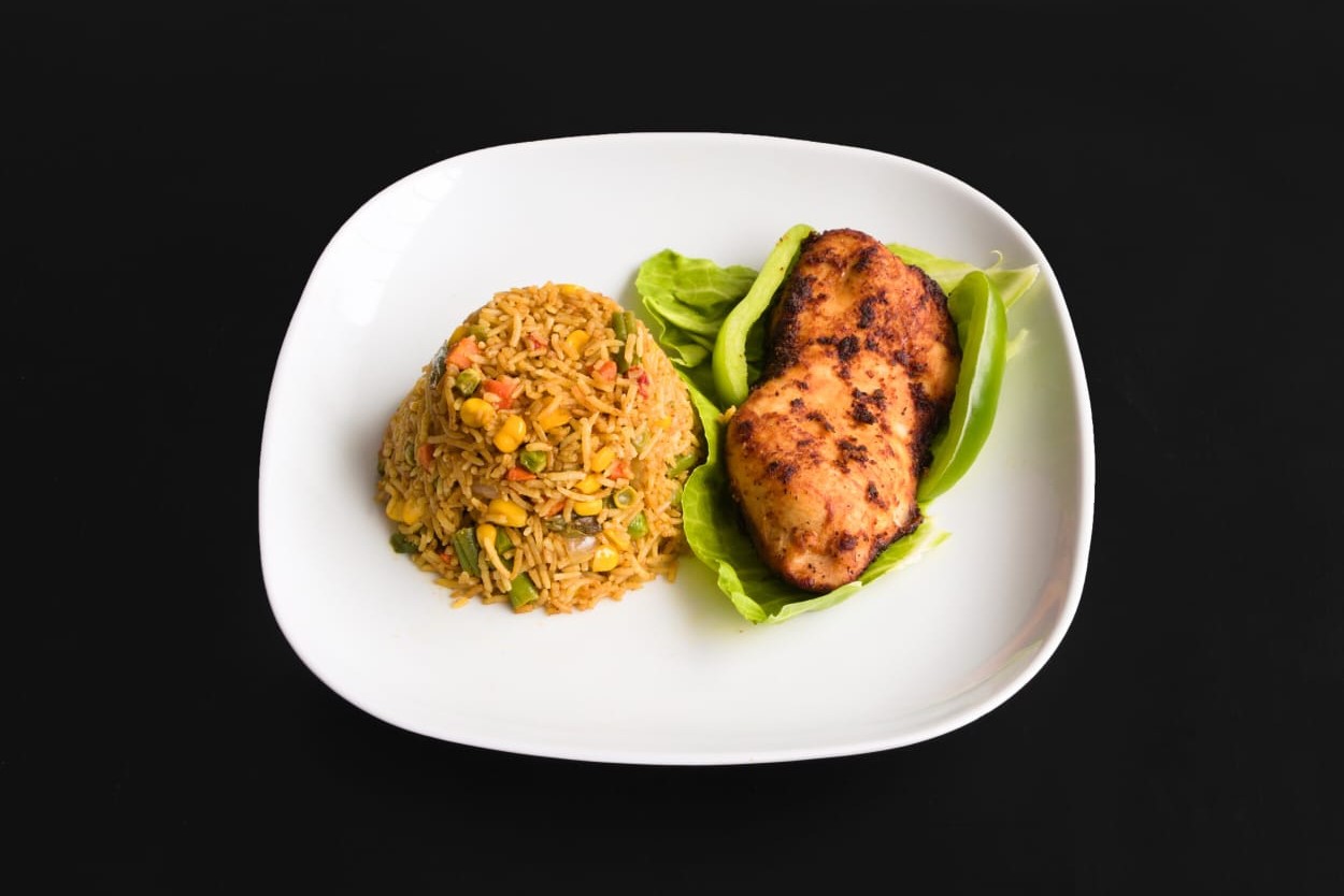 Fried rice and chicken