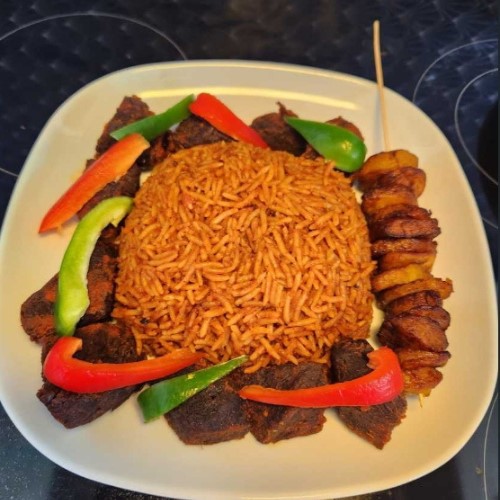 Jollof rice with beef